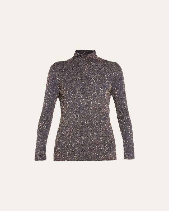 Sequin Knit Sweater w/ Back Cutouts